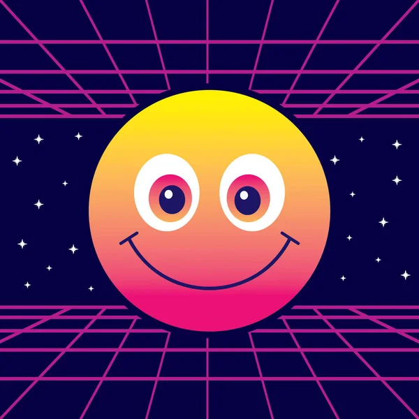 Vektor Ilustrasi Emoticon Bahagia Tersenyum - Stok Vektor