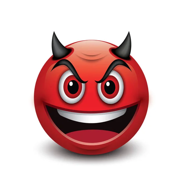 Ilustración Vectorial Del Emoticono Diablo Aislado Sobre Fondo Blanco — Vector de stock