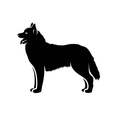 Beyaz arkaplanda Husky 'nin vektör illüstrasyonuName 