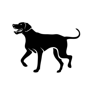 Beyaz arkaplanda izole edilmiş köpeğin vektör illüstrasyonu 