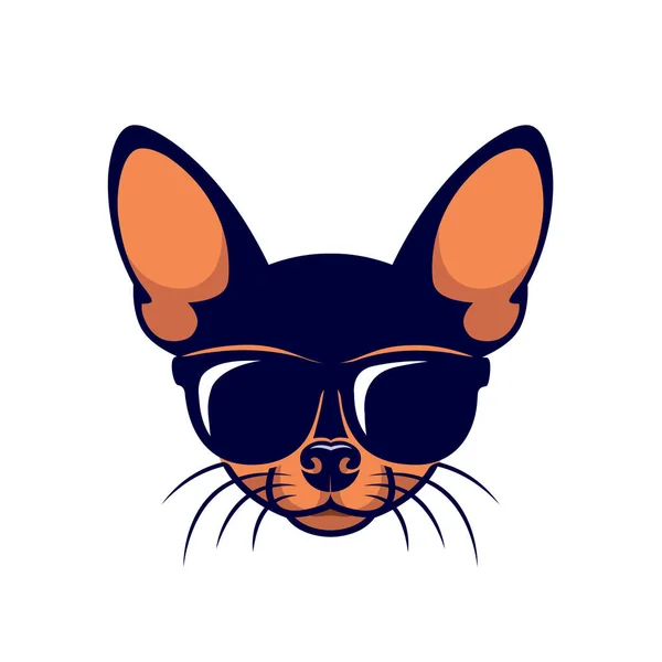 Chihuahua Perro Gafas Sol Vector Ilustración — Archivo Imágenes Vectoriales