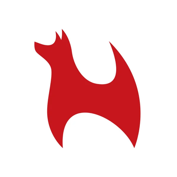 Cão Vermelho Estilizado Logotipo Vetor Ilustração — Vetor de Stock