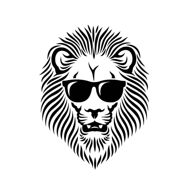 Lion Sunglasses Isolated White Background — Stock Vector