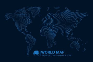 Modern dijital dünya harita Küreselleşme kavramı. Vektör çizim