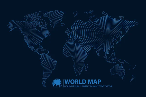 Carte Monde Numérique Moderne Concept Mondialisation Illustration Vectorielle — Image vectorielle