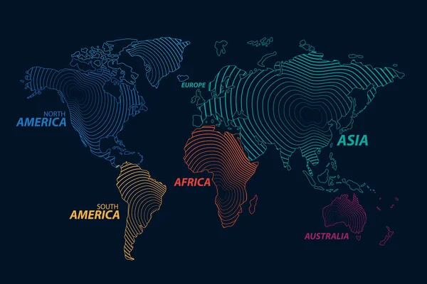 Conceito Globalização Mapa Mundial Digital Moderno Ilustração Vetorial — Vetor de Stock