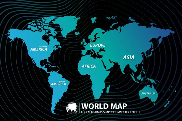 Modern Digital World Map Globalization Concept Inglés Ilustración Vectorial — Archivo Imágenes Vectoriales