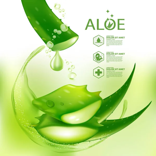 Aloe Vera Kollagen Serum Skin Care Cosmetic — Stock vektor