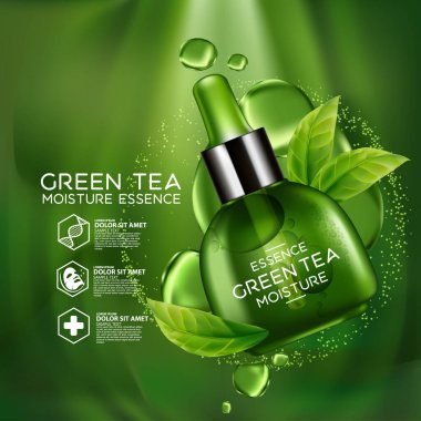 Yeşil çay Serum Cilt Bakımı Kozmetik.