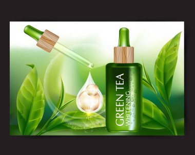 Yeşil çay Serum Cilt Bakımı Kozmetik.