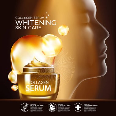 Kolajen Serum Arkaplanı Cilt Bakımı Kozmetik