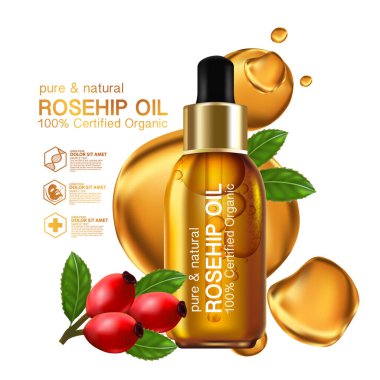 Gül kalça yağı doğal kozmetik cilt bakımı