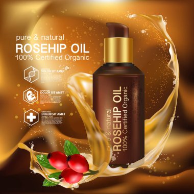 Gül kalça yağı doğal kozmetik cilt bakımı