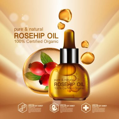 Gül kalça yağı doğal kozmetik cilt bakımı