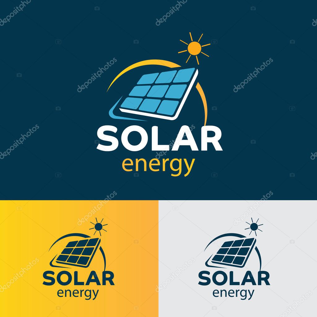Solar Energy Logo Design Template Vector Illustration