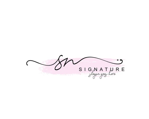 Monogramme Beauté Initial Design Élégant Logo Logo Manuscrit Signature Initiale — Image vectorielle