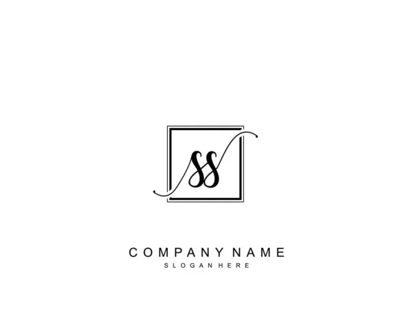 Monogramma Bellezza Iniziale Elegante Design Del Logo Logo Scrittura Mano — Vettoriale Stock