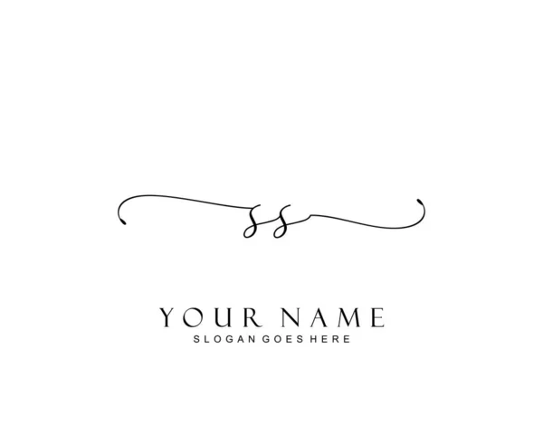 Początkowy Monogram Piękna Elegancki Projekt Logo Logo Pisma Początkowego Ślub — Wektor stockowy