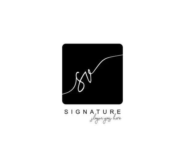 Monogramme Beauté Initial Design Élégant Logo Logo Manuscrit Signature Initiale — Image vectorielle