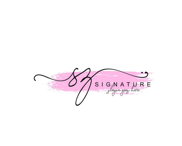 Monogramme Beauté Initial Design Élégant Logo Logo Manuscrit Signature Initiale — Image vectorielle