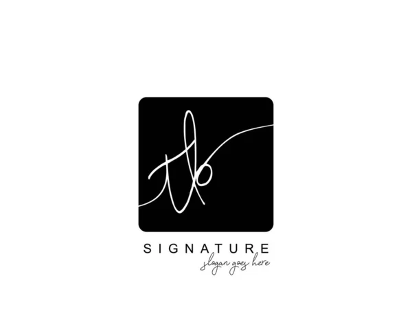 Initial Skönhet Monogram Och Elegant Logotyp Design Handstil Logotyp Första — Stock vektor