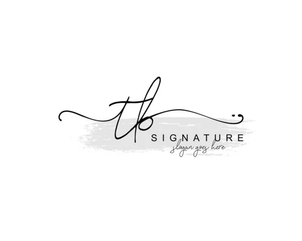 Initiële Schoonheid Monogram Elegant Logo Ontwerp Handschrift Logo Van Eerste — Stockvector