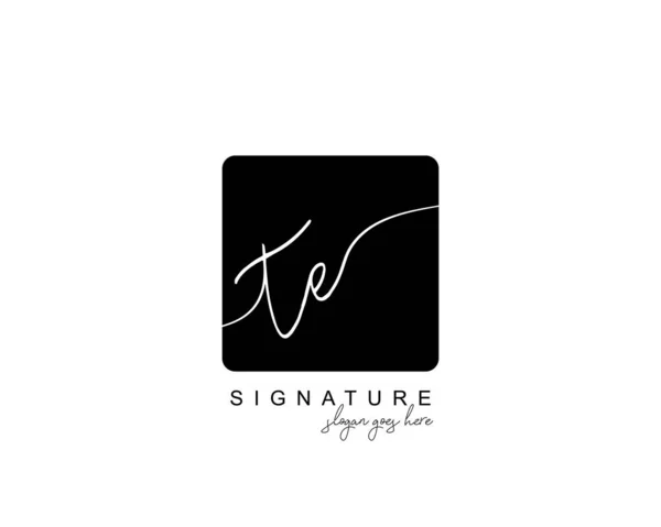 Monogramma Bellezza Iniziale Elegante Design Del Logo Logo Scrittura Mano — Vettoriale Stock