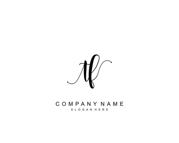 Monogramma Bellezza Iniziale Elegante Design Del Logo Logo Scrittura Mano — Vettoriale Stock