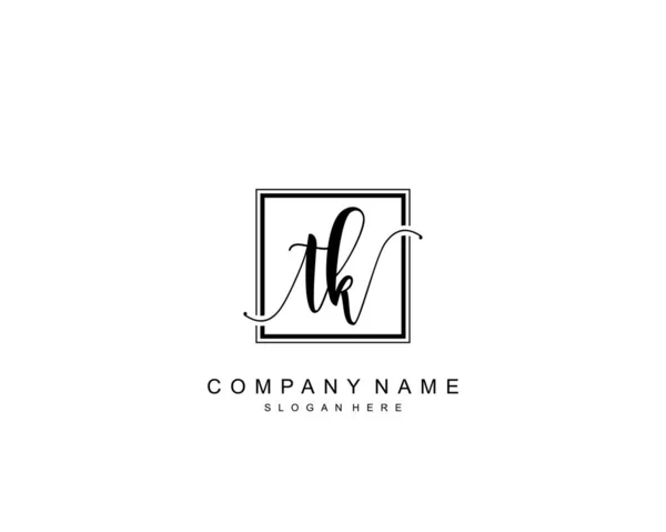 Monogramma Bellezza Iniziale Elegante Design Del Logo Logo Scrittura Mano — Vettoriale Stock