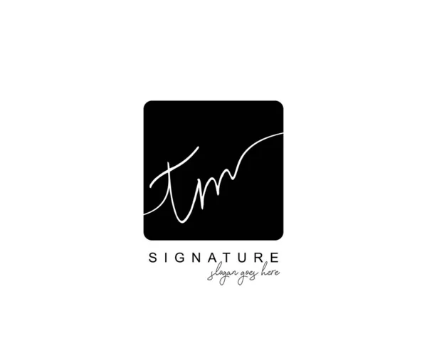 Monograma Belleza Inicial Diseño Logotipo Elegante Logotipo Escritura Mano Firma — Vector de stock