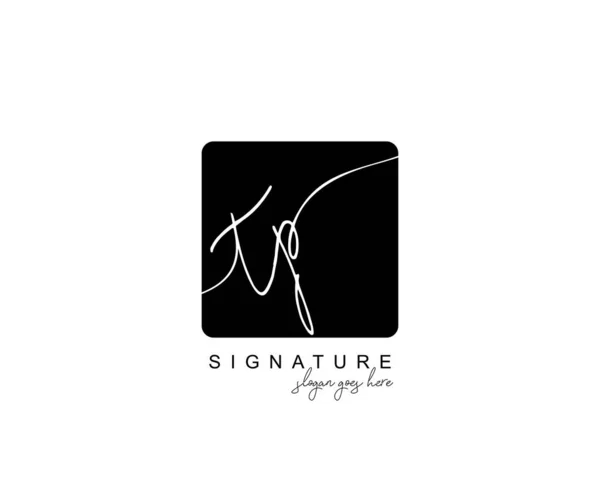 Initial Skönhet Monogram Och Elegant Logotyp Design Handstil Logotyp Första — Stock vektor