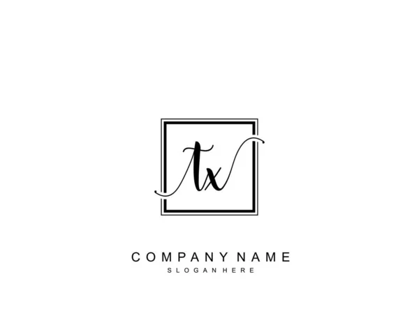 Monogramma Bellezza Iniziale Elegante Design Del Logo Logo Scrittura Mano — Vettoriale Stock