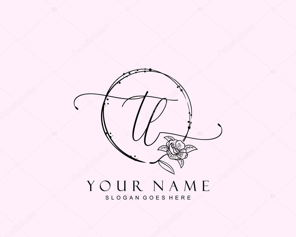 Initial TL beauty monogram and elegant logo design, handwriting logo of initial signature, wedding, fashion, floral and botanical with creative template.