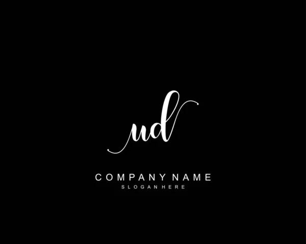 Monogramma Bellezza Iniziale Elegante Design Del Logo Logo Scrittura Mano — Vettoriale Stock