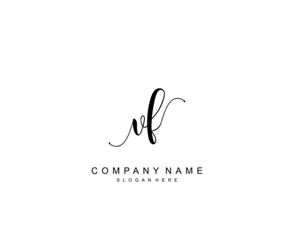 Monogramma Bellezza Iniziale Elegante Design Del Logo Logo Scrittura Mano — Vettoriale Stock