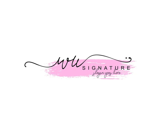 Initiële Schoonheid Monogram Elegant Logo Ontwerp Handschrift Logo Van Eerste — Stockvector