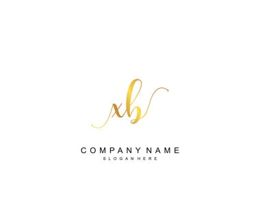 İlk XB güzellik monogramı ve zarif logo tasarımı, ilk imzadan oluşan el yazısı logosu, düğün, moda, çiçek ve yaratıcı şablona sahip botanik..