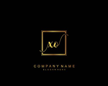İlk XO güzellik monogramı ve zarif logo tasarımı, ilk imzadan oluşan el yazısı logosu, düğün, moda, çiçekli ve yaratıcı şablonlu botanik..