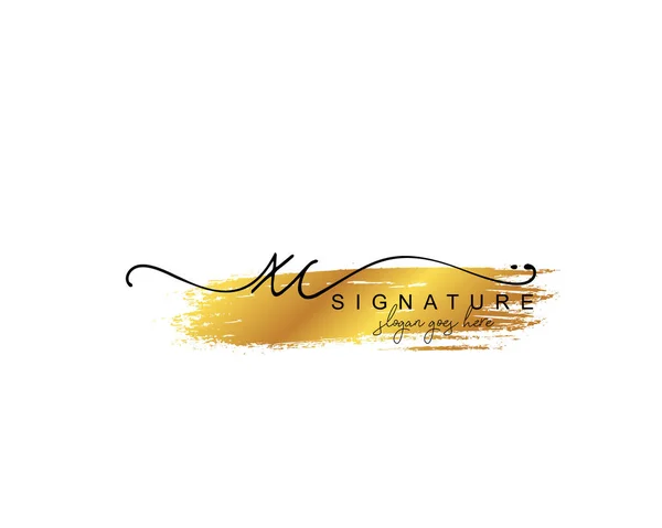 Monogramme Beauté Initial Design Élégant Logo Logo Manuscrit Signature Initiale — Image vectorielle