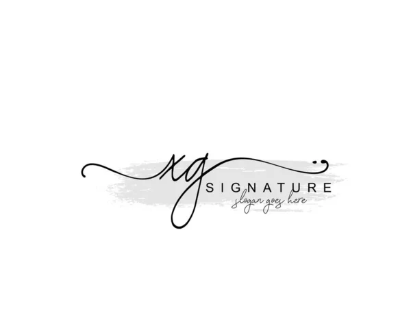 Monogramma Bellezza Iniziale Elegante Design Del Logo Logo Scrittura Mano — Vettoriale Stock