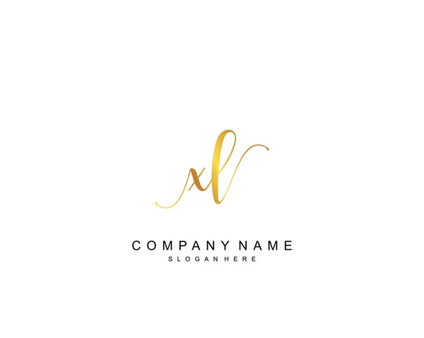 Monogramme Beauté Initial Design Élégant Logo Logo Manuscrit Signature Initiale — Image vectorielle