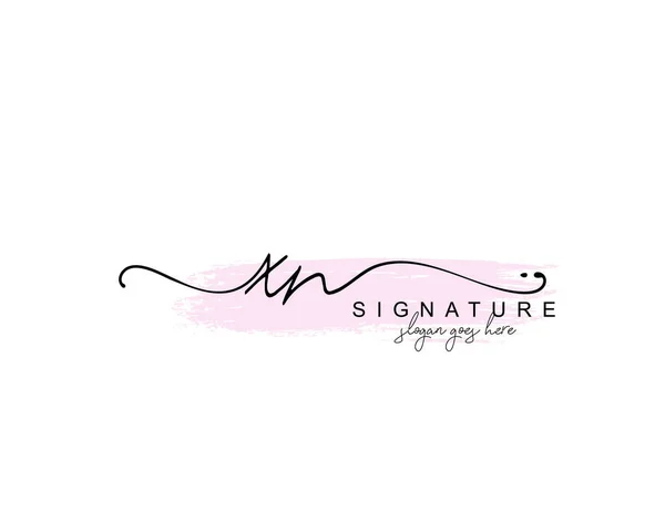 Monogramma Bellezza Iniziale Elegante Design Del Logo Logo Scrittura Mano — Vettoriale Stock