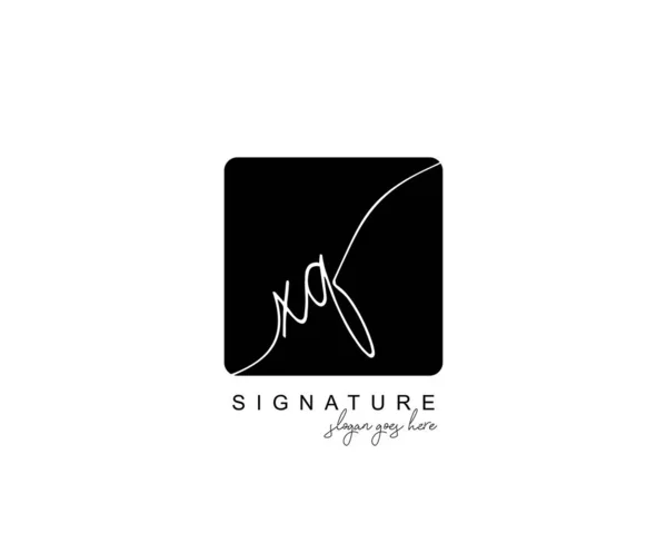 Initiële Schoonheid Monogram Elegant Logo Ontwerp Handschrift Logo Van Eerste — Stockvector