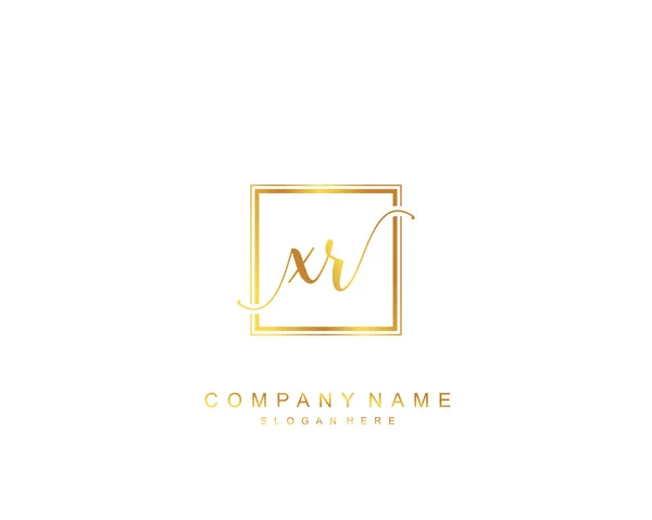 Monogramma Bellezza Iniziale Elegante Design Del Logo Logo Scrittura Mano — Vettoriale Stock