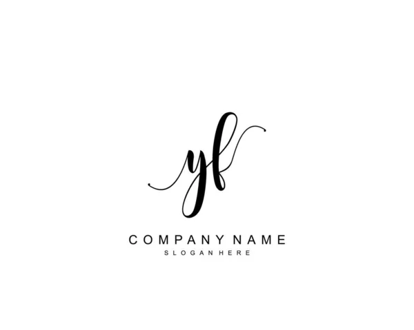 Monogramme Beauté Initial Design Élégant Logo Logo Manuscrit Signature Initiale — Image vectorielle