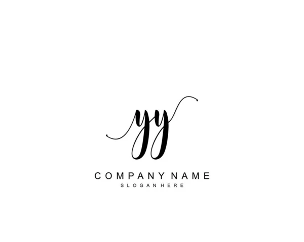 Initial Skönhet Monogram Och Elegant Logotyp Design Handstil Logotyp Första — Stock vektor