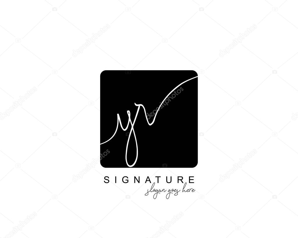 Initial YR beauty monogram and elegant logo design, handwriting logo of initial signature, wedding, fashion, floral and botanical with creative template.