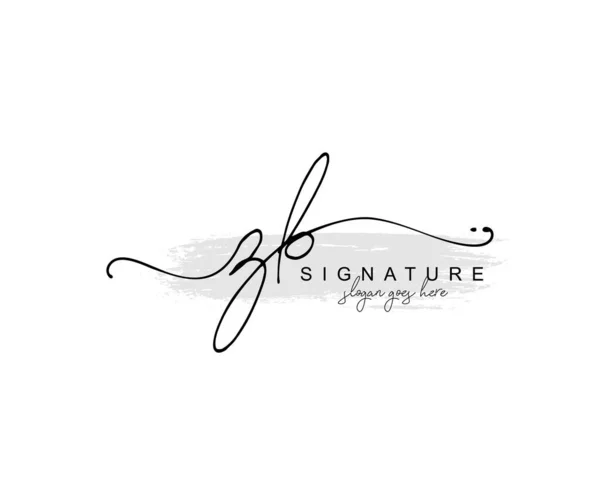 Initiële Schoonheid Monogram Elegant Logo Ontwerp Handschrift Logo Van Eerste — Stockvector