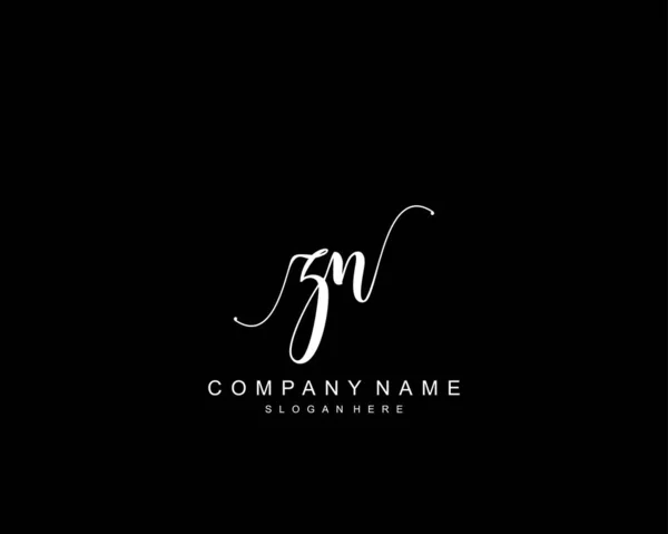 Initiële Schoonheid Monogram Elegant Logo Ontwerp Handschrift Logo Van Eerste — Stockvector
