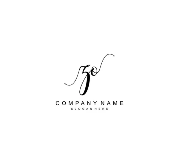 Iniziale Monogramma Bellezza Elegante Design Del Logo Logo Scrittura Mano — Vettoriale Stock